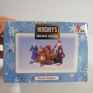Hershey’s Holiday Village “Charity Baskets” Christmas Figures yr. 2001